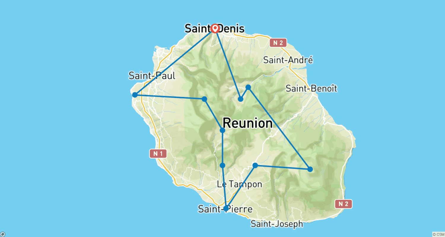 خريطة مسار La Reunion - Island of a thousand faces