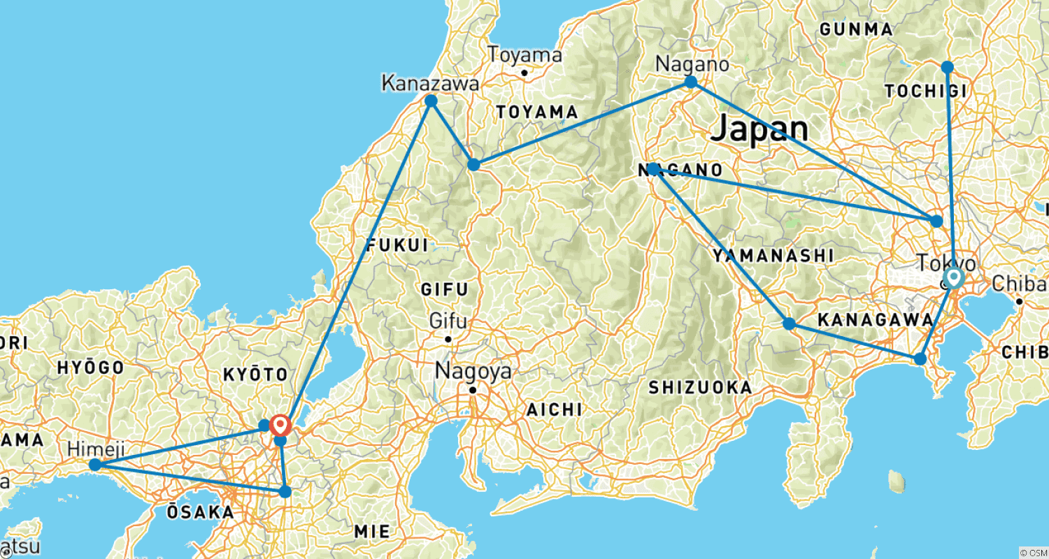 Mapa trasy: Round Trip - Japan Taka