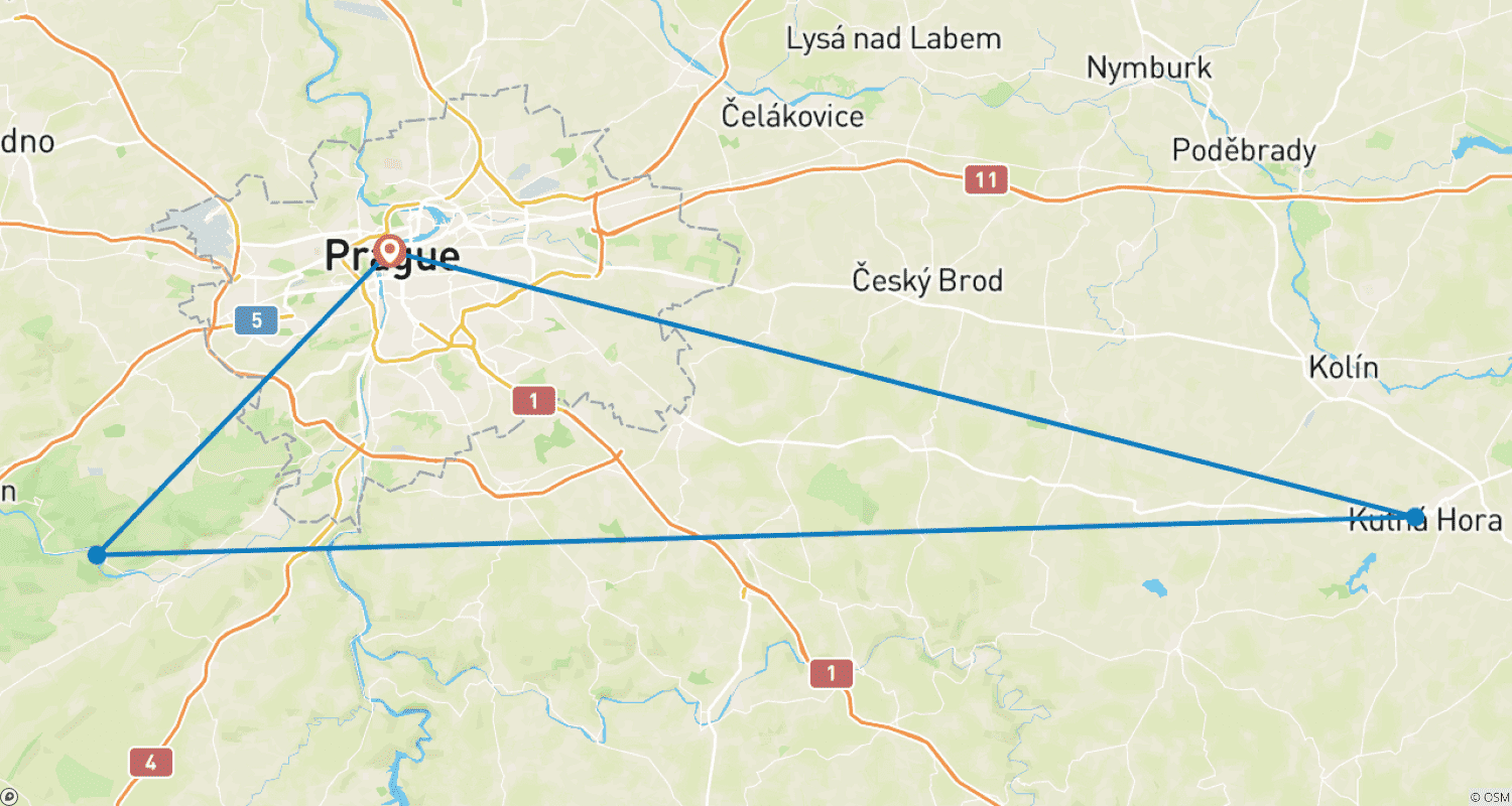 Mapa do percurso de Medieval Prague Experience –  A Journey Through Castles, Secrets & Timeless Legends