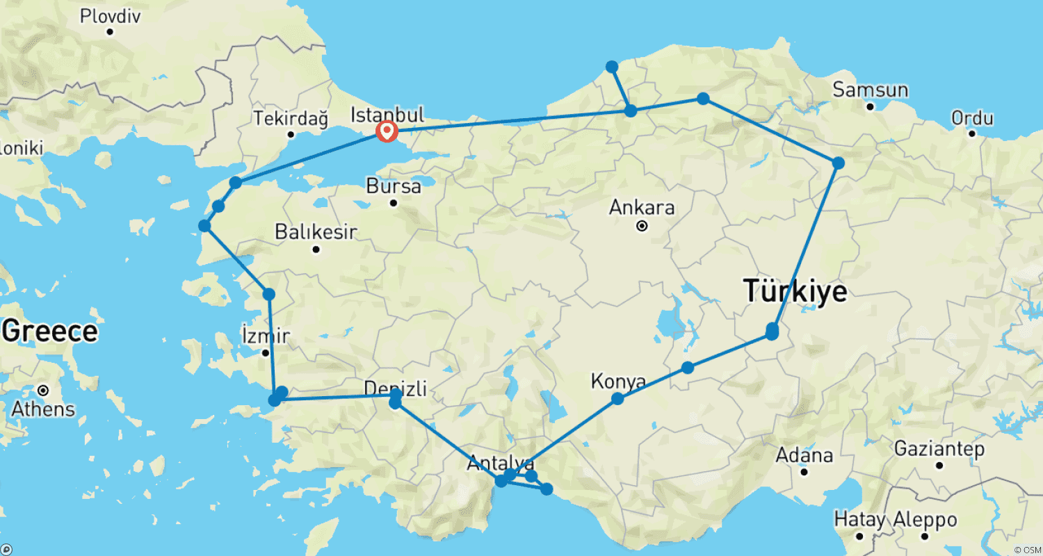Mapa trasy: Turecka Odyseja
