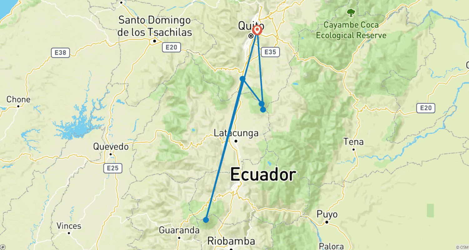 خريطة مسار Climbing Cotopaxi and Chimborazo Express 5 Days Tour