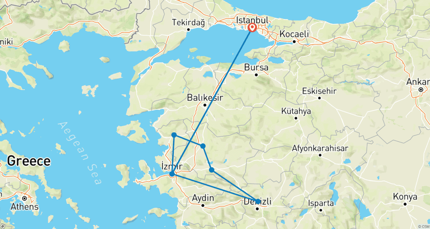 3 Days Seven Churches Of Revelation Tourのルートマップ