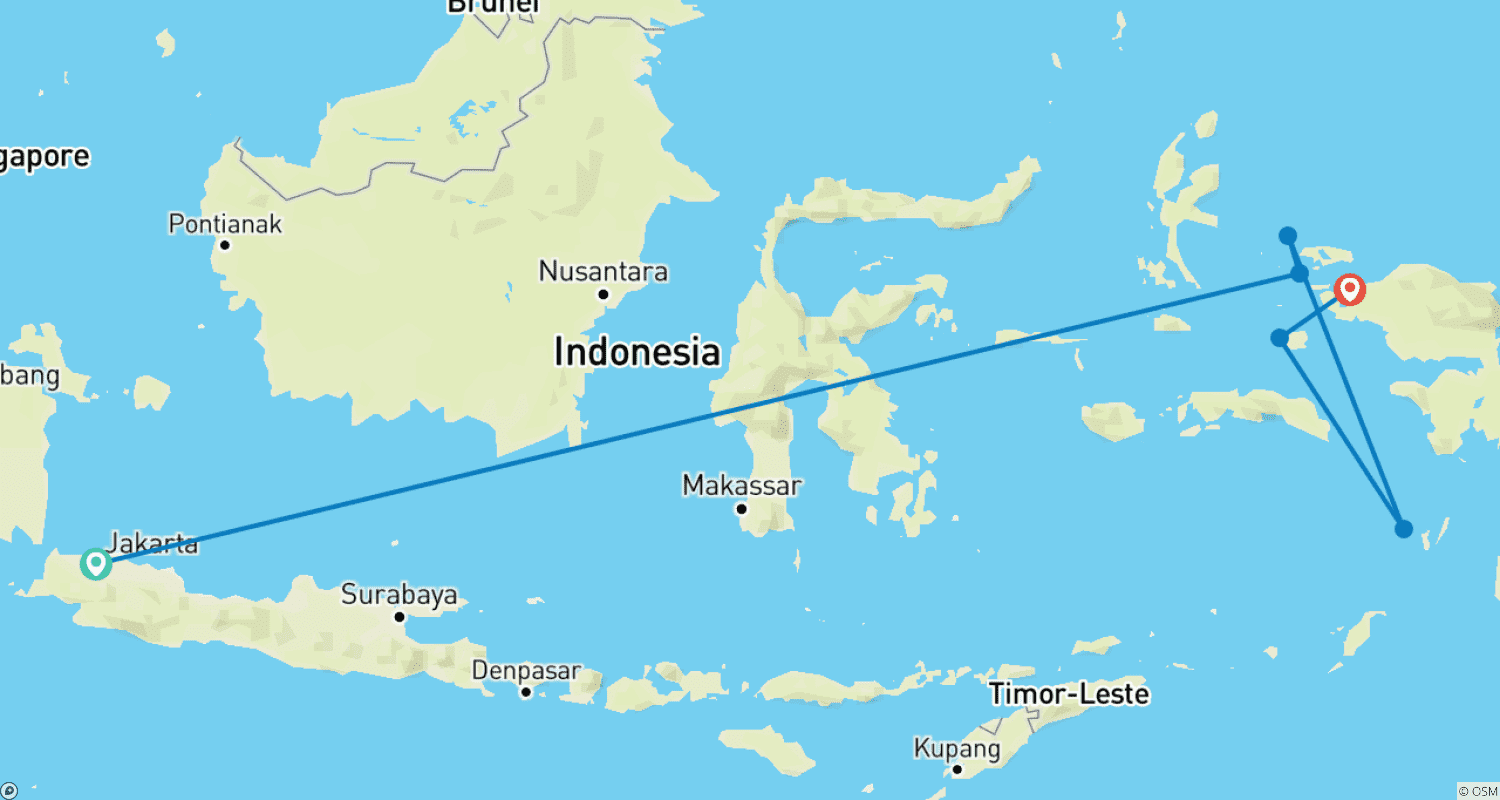 Mapa do percurso de The Last Paradise on Earth Raja Ampat