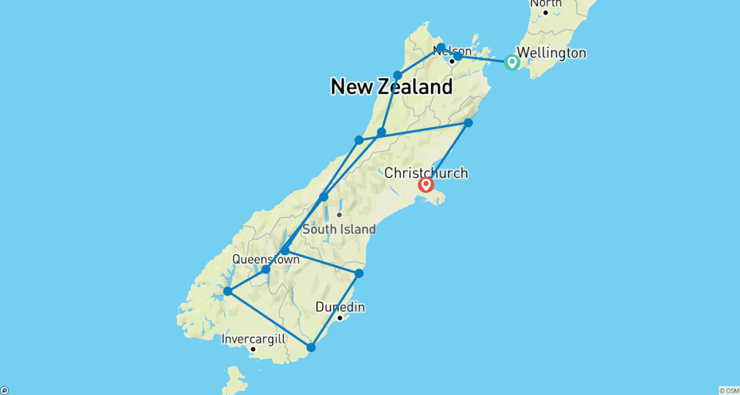 Mapa trasy: The Great Southern Road Trip