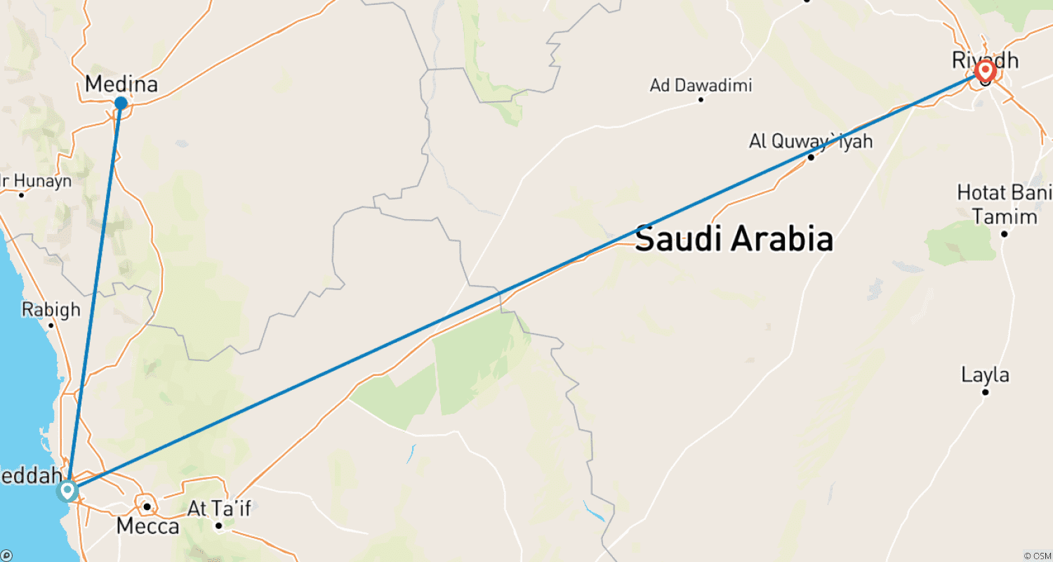 Mapa do percurso de Highlights of Saudi Arabia