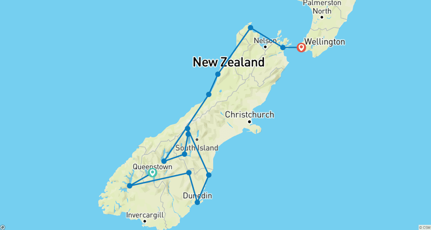 Mapa trasy: The Southern Highlights