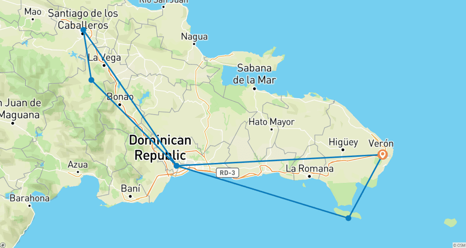 Dominican Republic Comfort - Round Trip & Beach (incl. Flight)のルートマップ