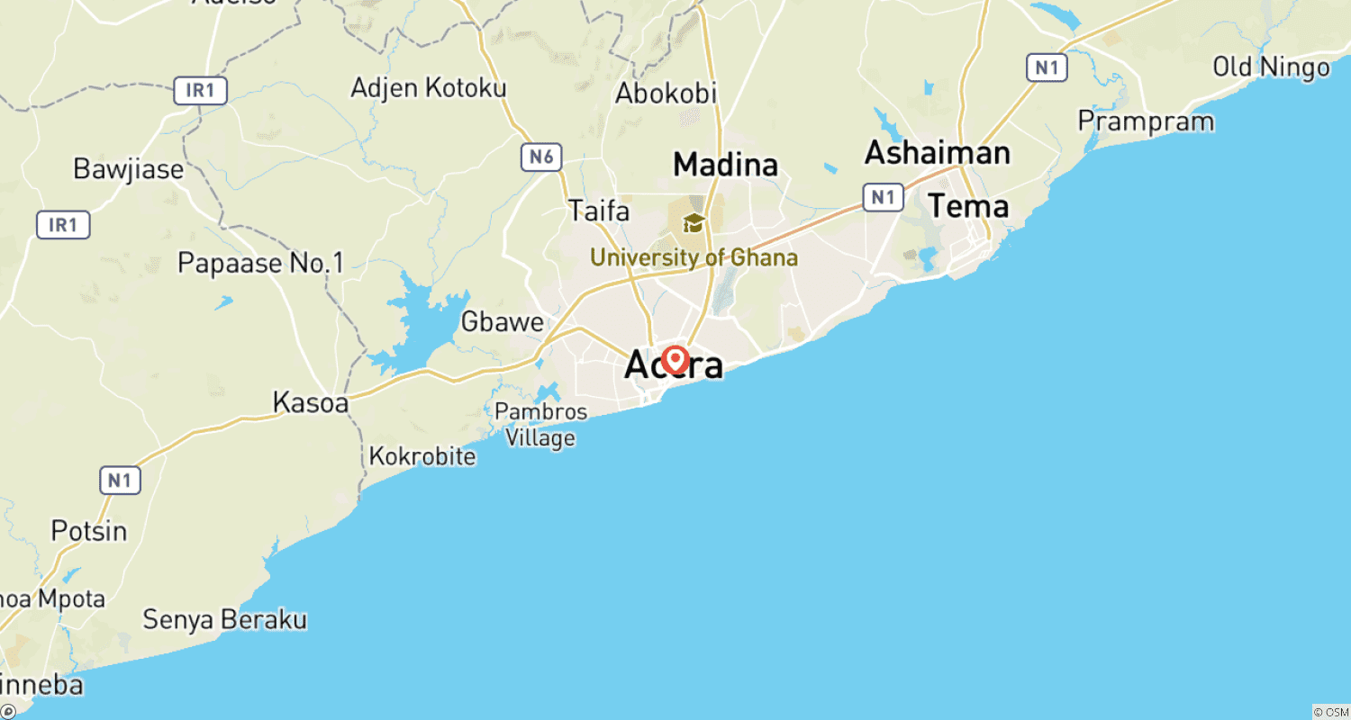 Mapa trasy: Accra City Day Tour