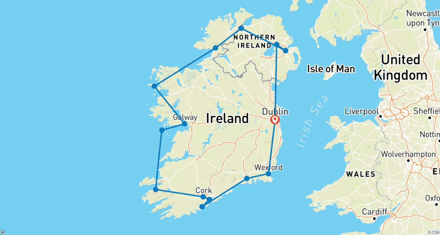 Mapa trasy: Ireland Explorer | 15 Days