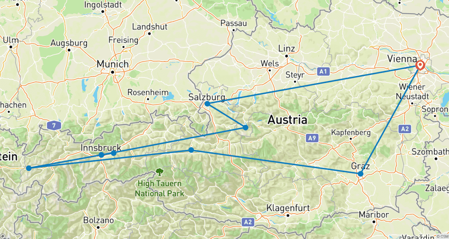 Mapa trasy: DRIVING YOU THROUGH AUSTRIA