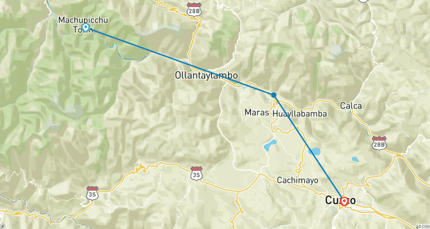 Mapa do percurso de The Sacred Route of Cusco