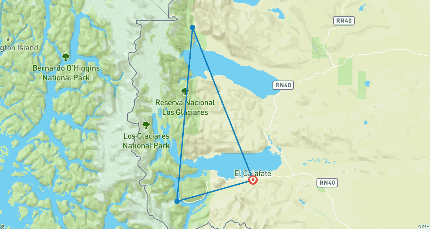 Mapa trasy: 4-dniowa Klasyczna El Calafate: Perito Moreno