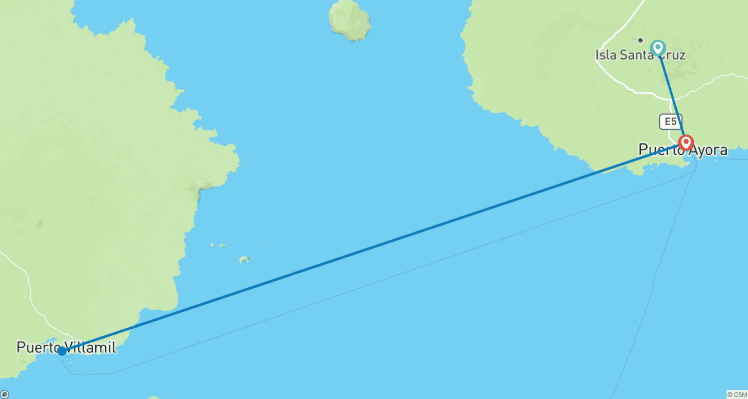 Mapa do percurso de 6-Day Galápagos Escape: Volcano Trails & Wildlife Encounters