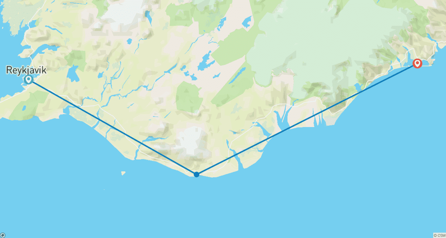 Mapa trasy: Przygody na Islandii z Travisem