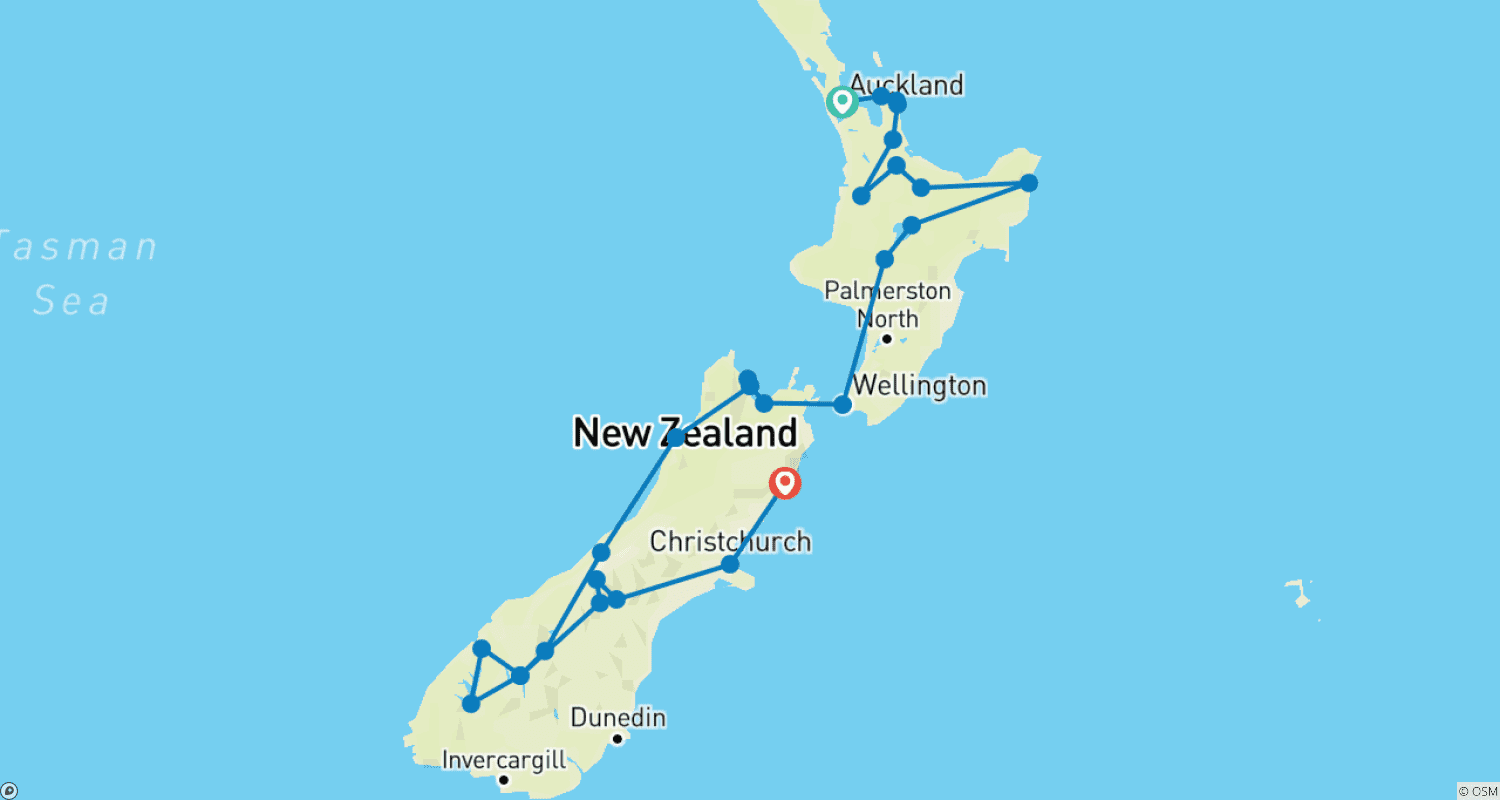 Mapa trasy: The Moa Tour (Winter Edition)