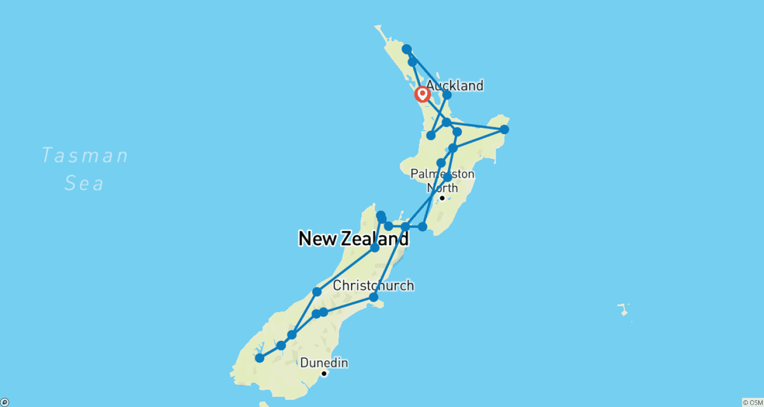 Mapa trasy: Wycieczka Kiwi Classic (Edycja Zimowa)