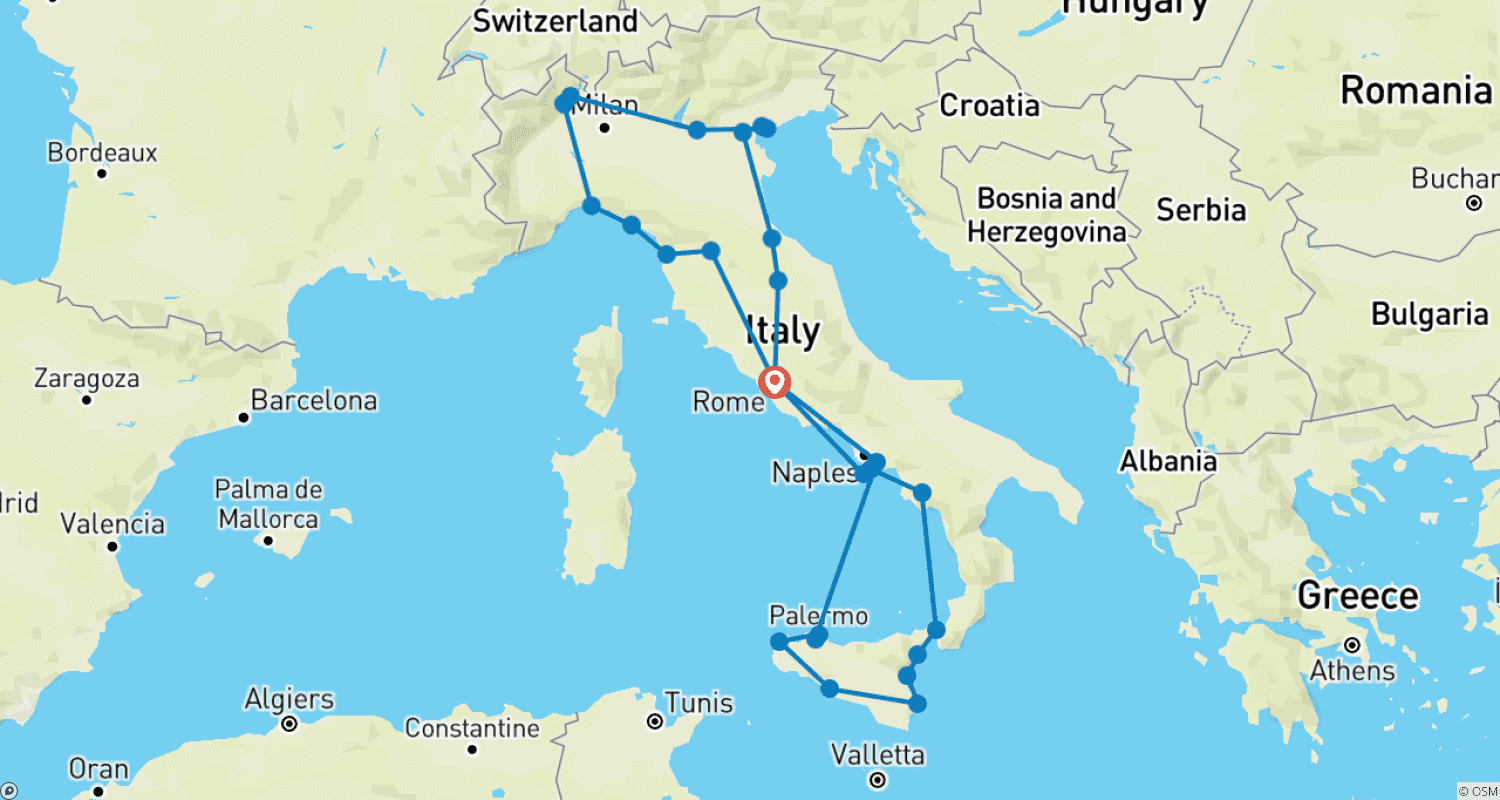 Mapa trasy: Grand Italy