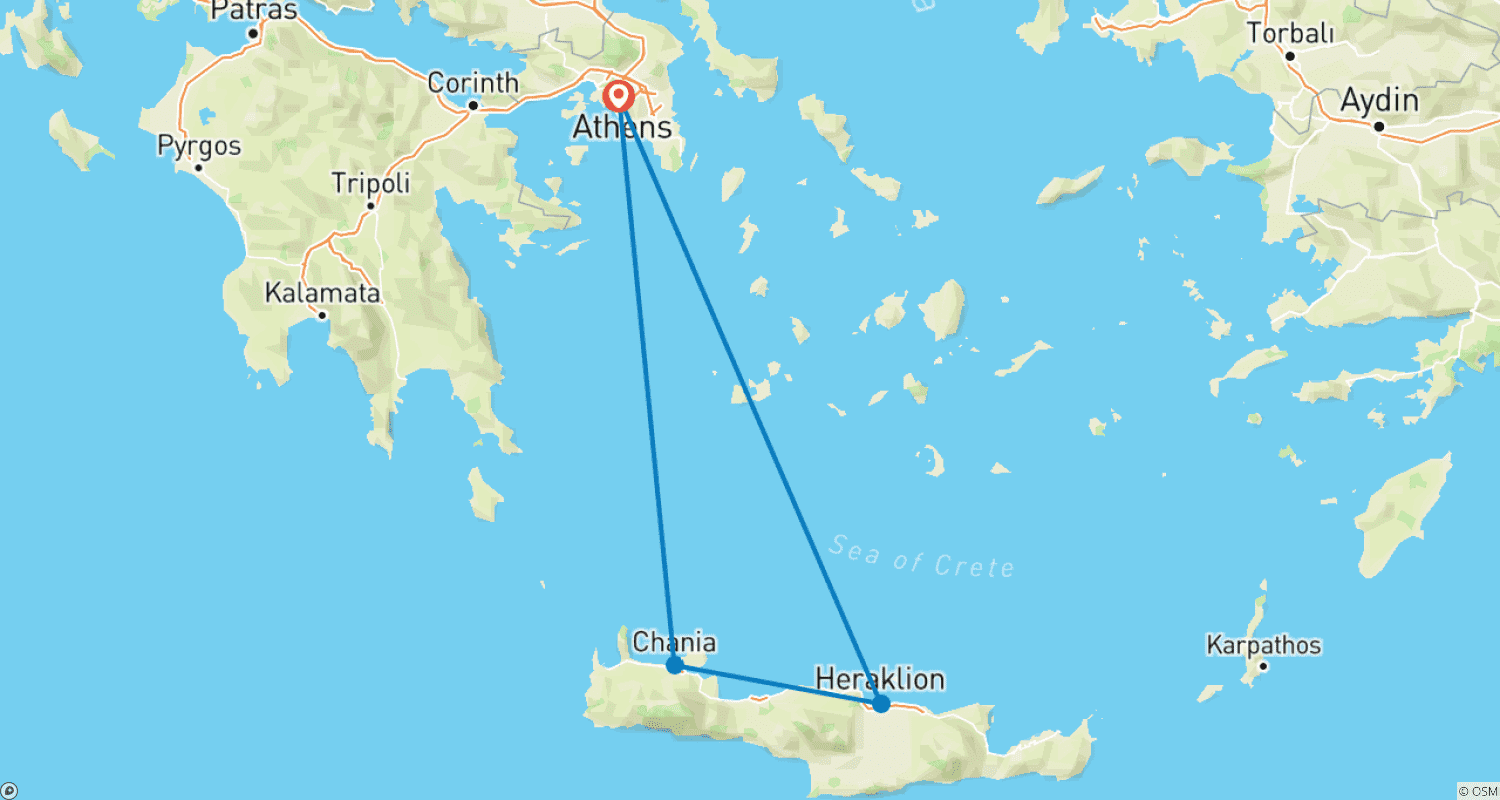 Mapa trasy: JOURNEY TO CRETE