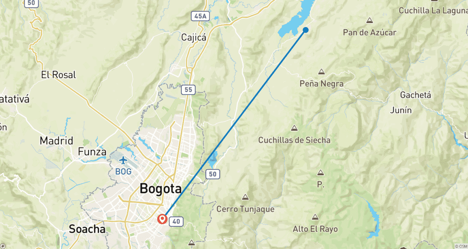 Bogotá Streets & Sacred Legendsのルートマップ