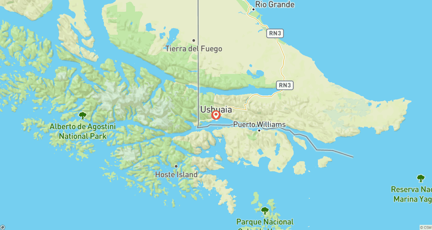 Mapa do percurso de Nomad South: Ushuaia Explorer