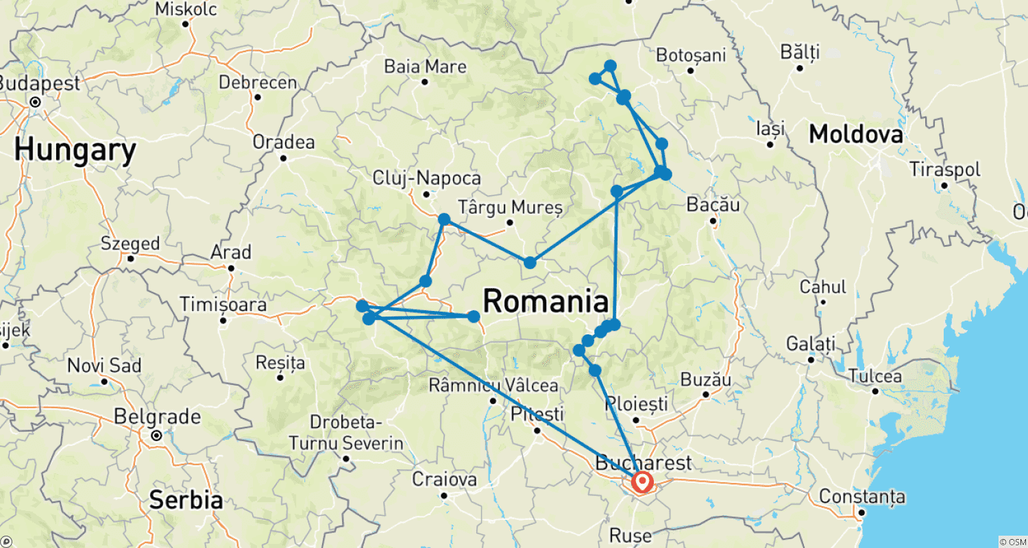 Mapa trasy: Complete Romania