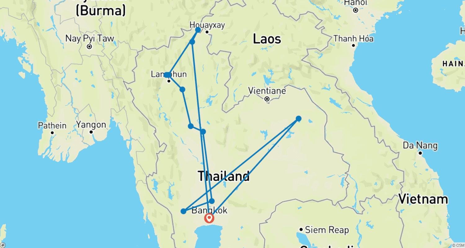 خريطة مسار Complete Thailand with Kanchanaburi – Ending in Bangkok