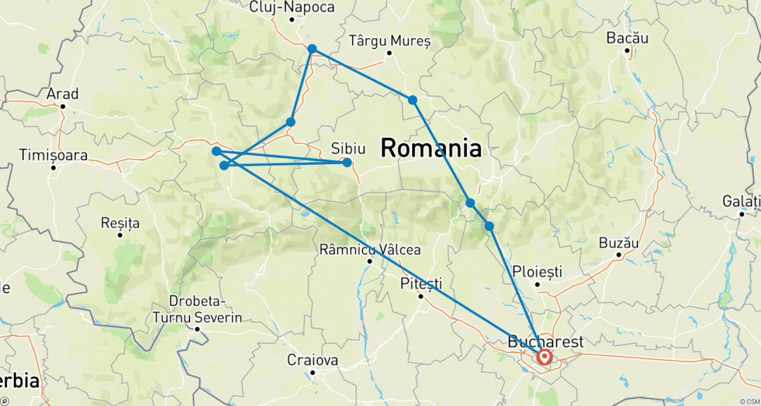 Mapa trasy: Serce Rumunii