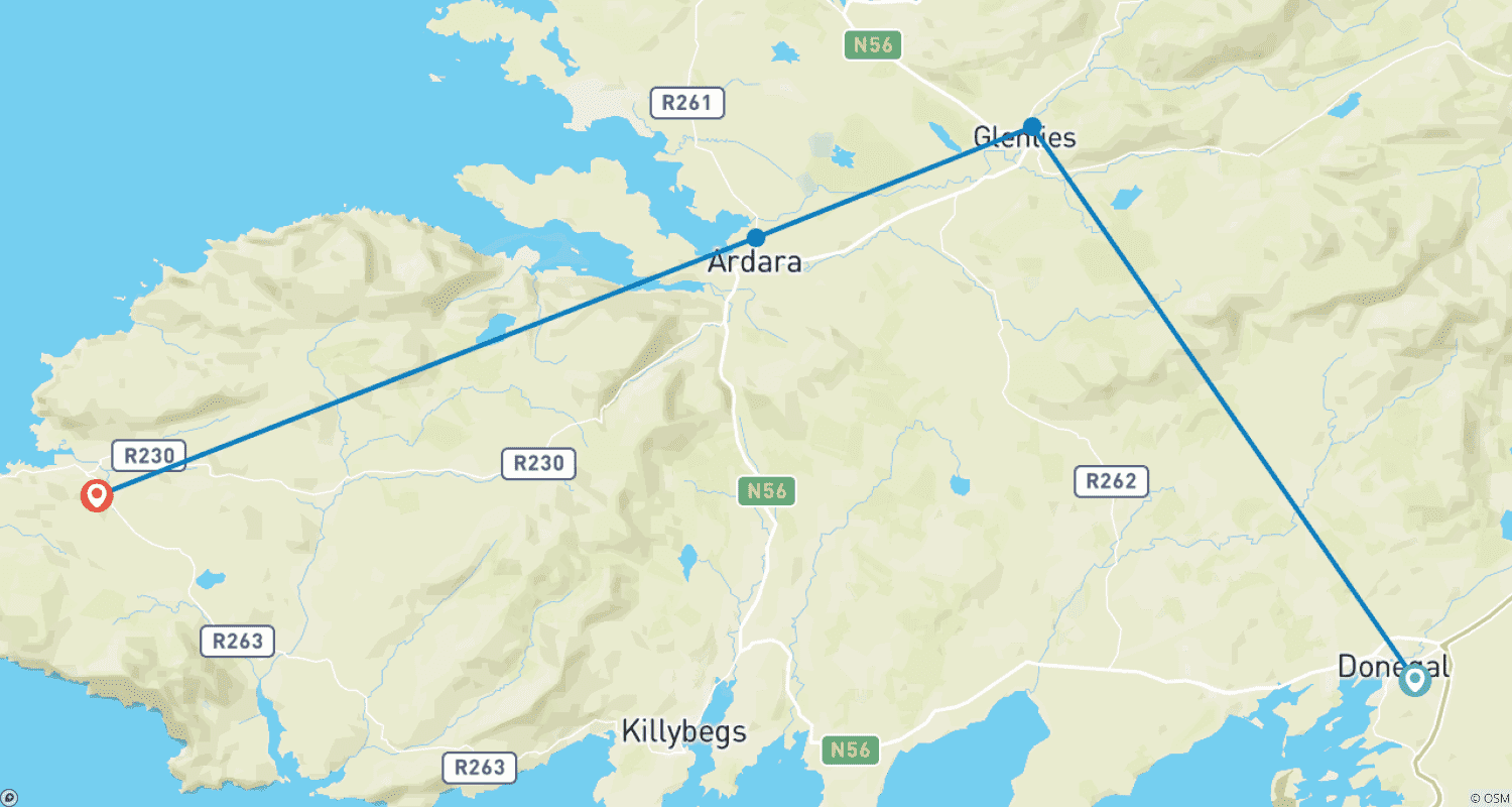 خريطة مسار Donegal Way, 8-day Self-guided walking