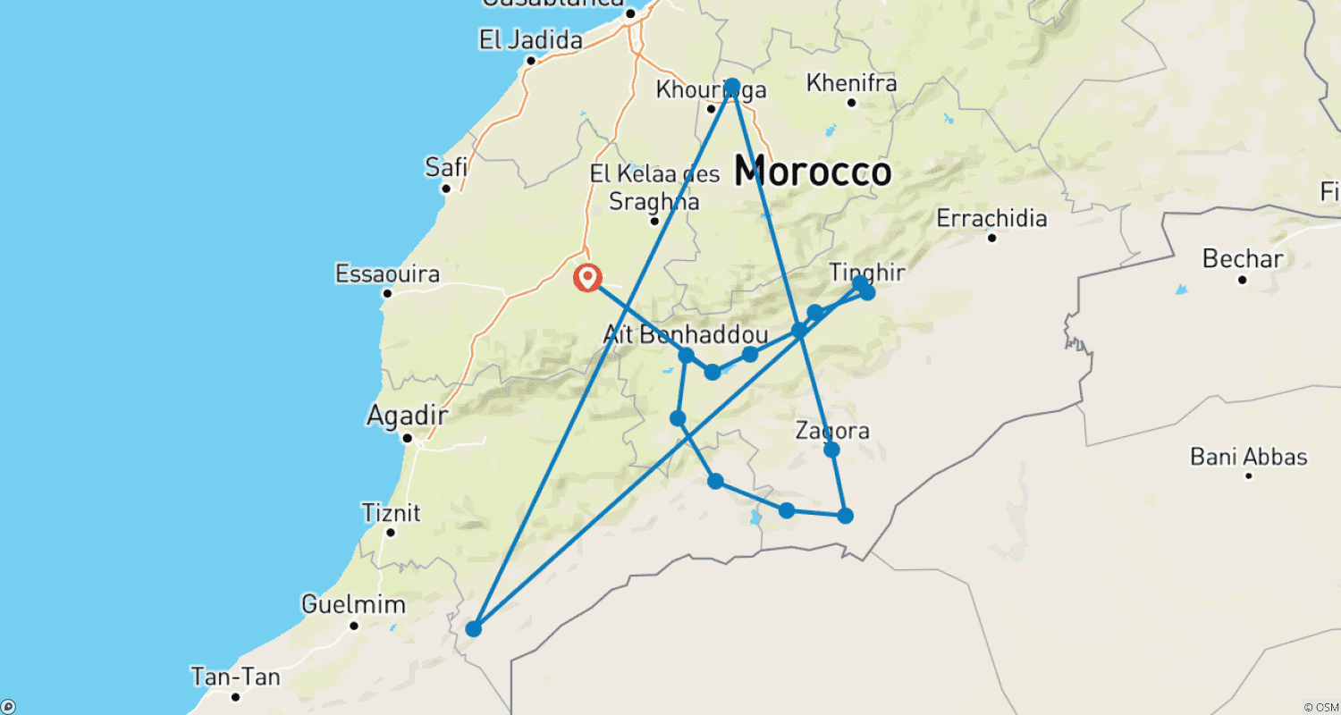 Mapa trasy: Samodzielna Ekspedycja po Saharze