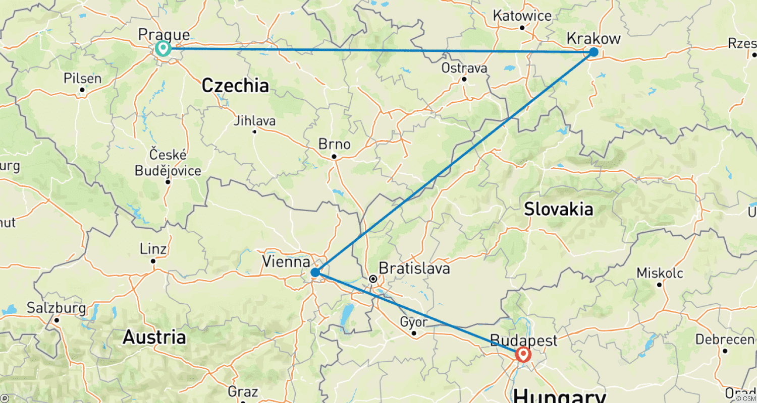خريطة مسار Best of Central Europe: Small Group Tour