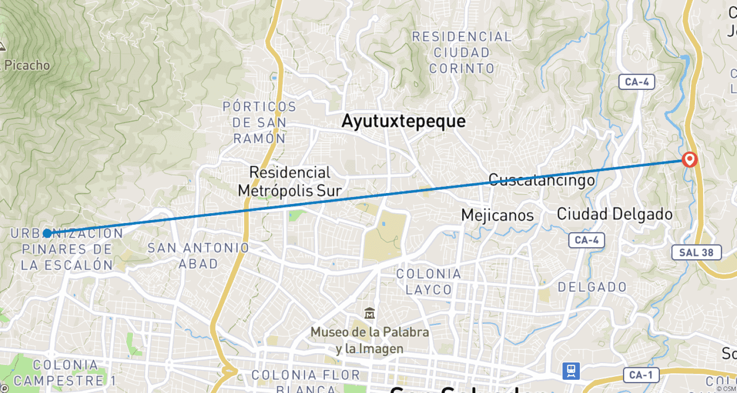 Mapa trasy: Essential El Salvador in 4 days