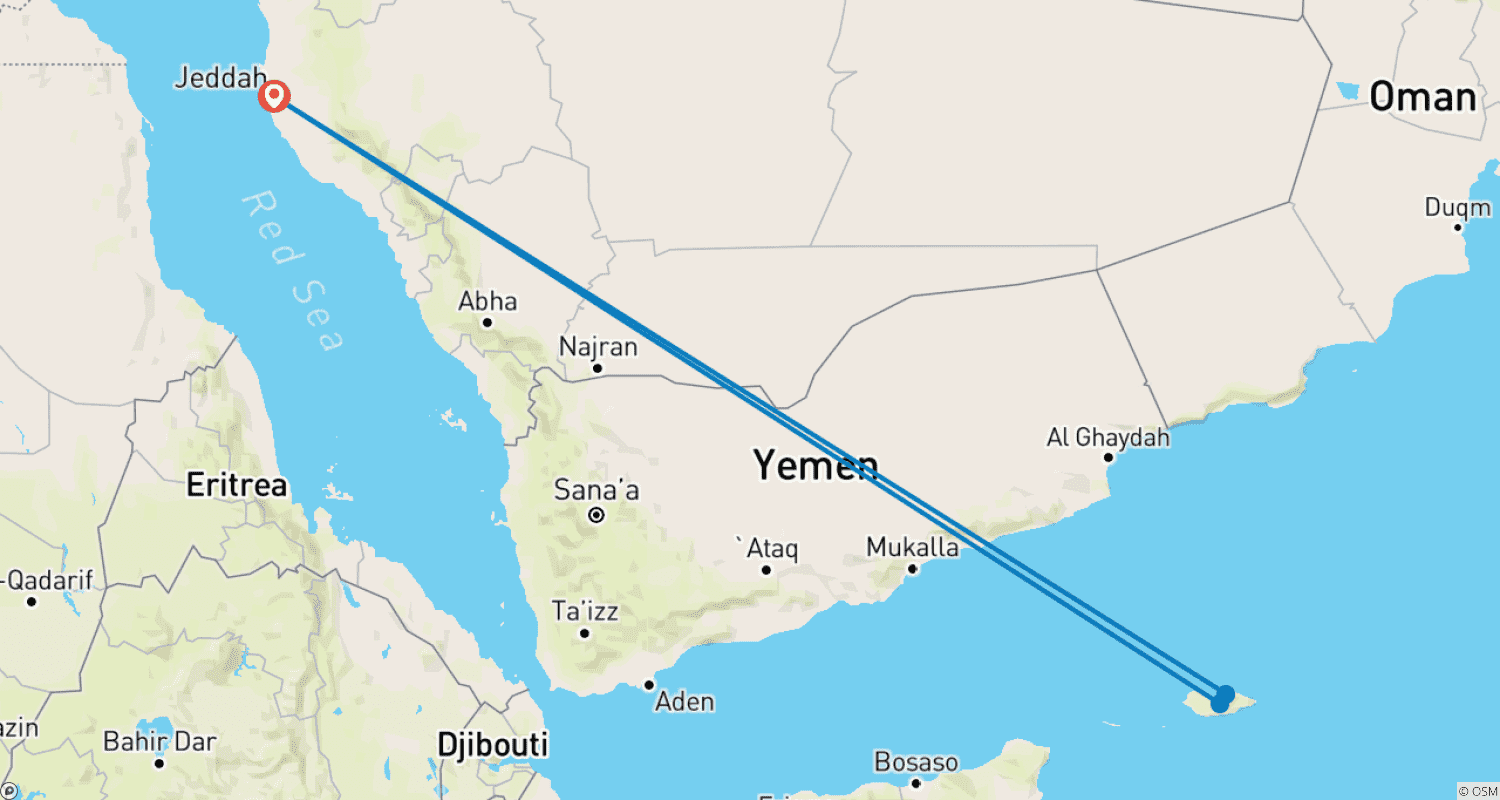 Mapa do percurso de Socotra Island Adventures (Yemen)
