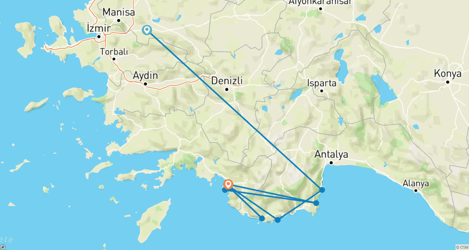 خريطة مسار Mediterranean Serenity–Olympos / Fethiye