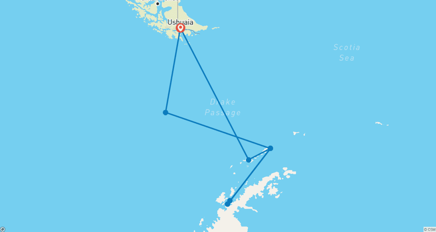 Mapa trasy: Crossing the Antarctic Circle (Ocean Albatros)