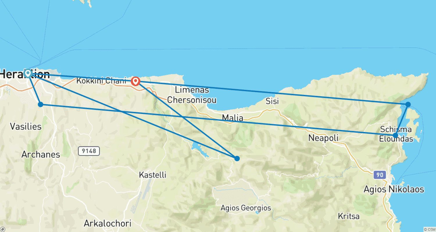 Mapa trasy: Crete Labyrinth Experience - 5 days