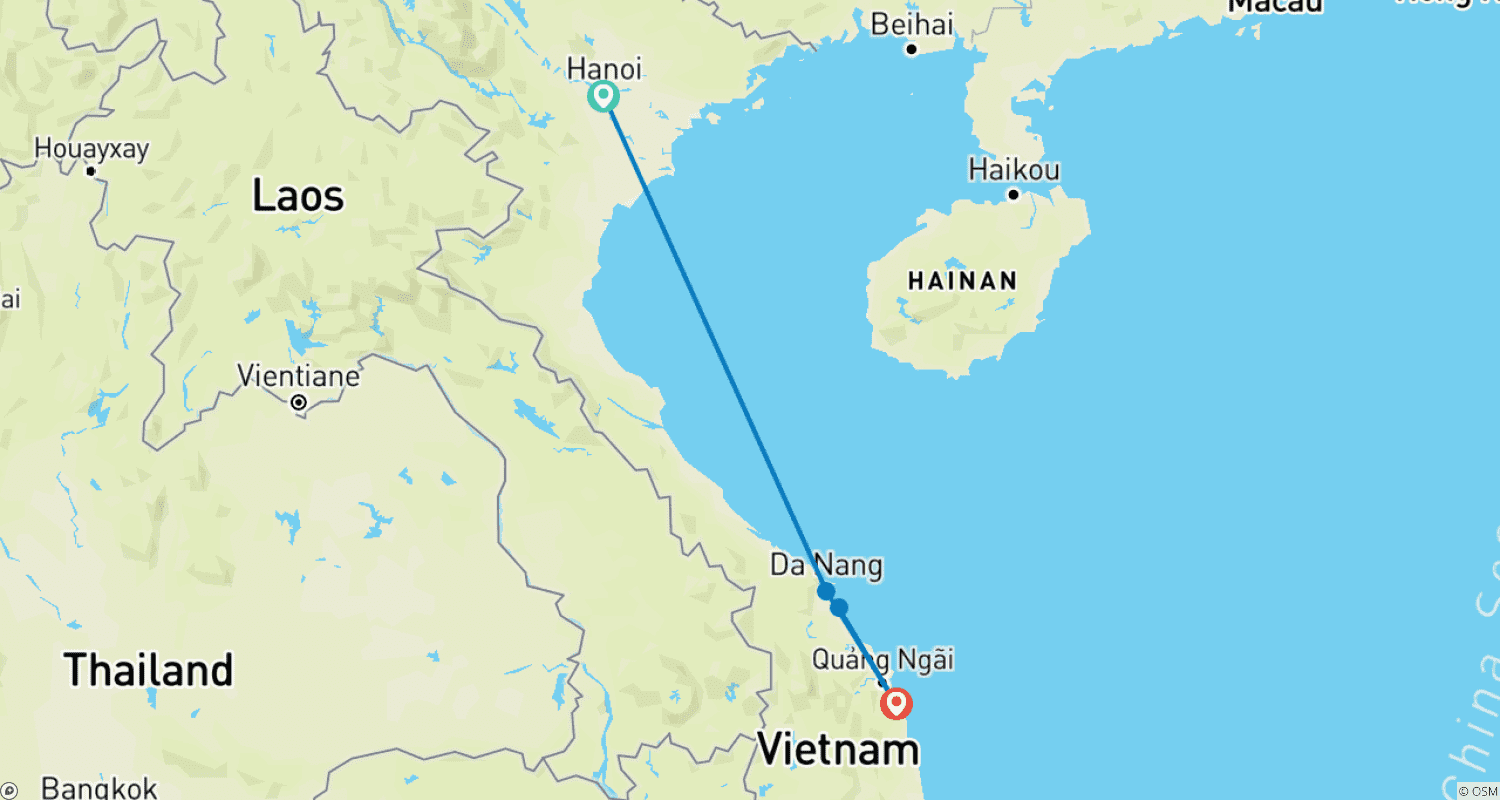 خريطة مسار A Taste of Vietnam- mini trip