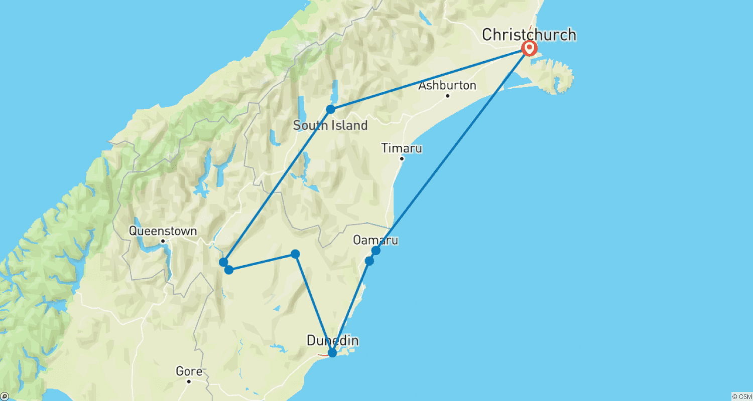 Mapa trasy: Klasyka Szlaku Kolejowego Otago