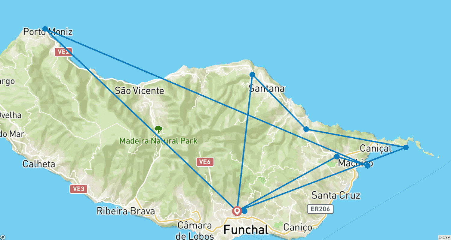 Mapa trasy: Madeira: Hiking from Funchal