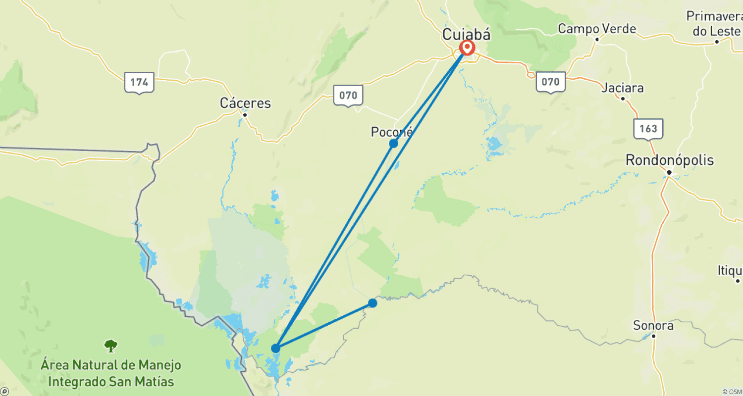 خريطة مسار Luxury Northern Pantanal & Jaguar Safari