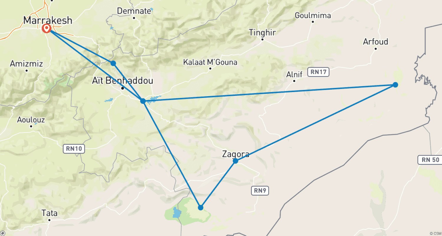 خريطة مسار Morocco Off-Road: 8 Days of Thrills and Discovery