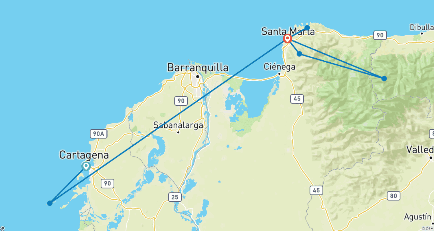 Mapa trasy: Magic of the Caribbean – 7 Days