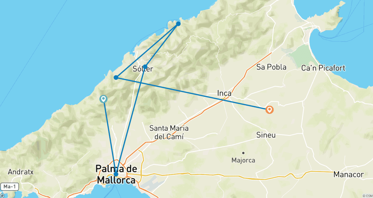 Mapa do percurso de Mallorca Differently: 5 Days of Absolute Freedom