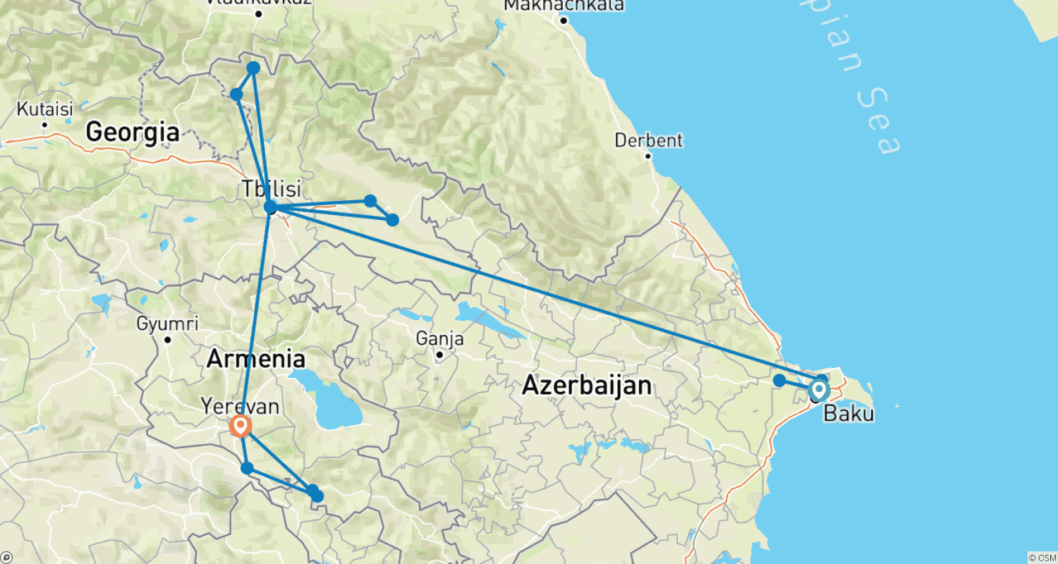 خريطة مسار Caucasus Discovery