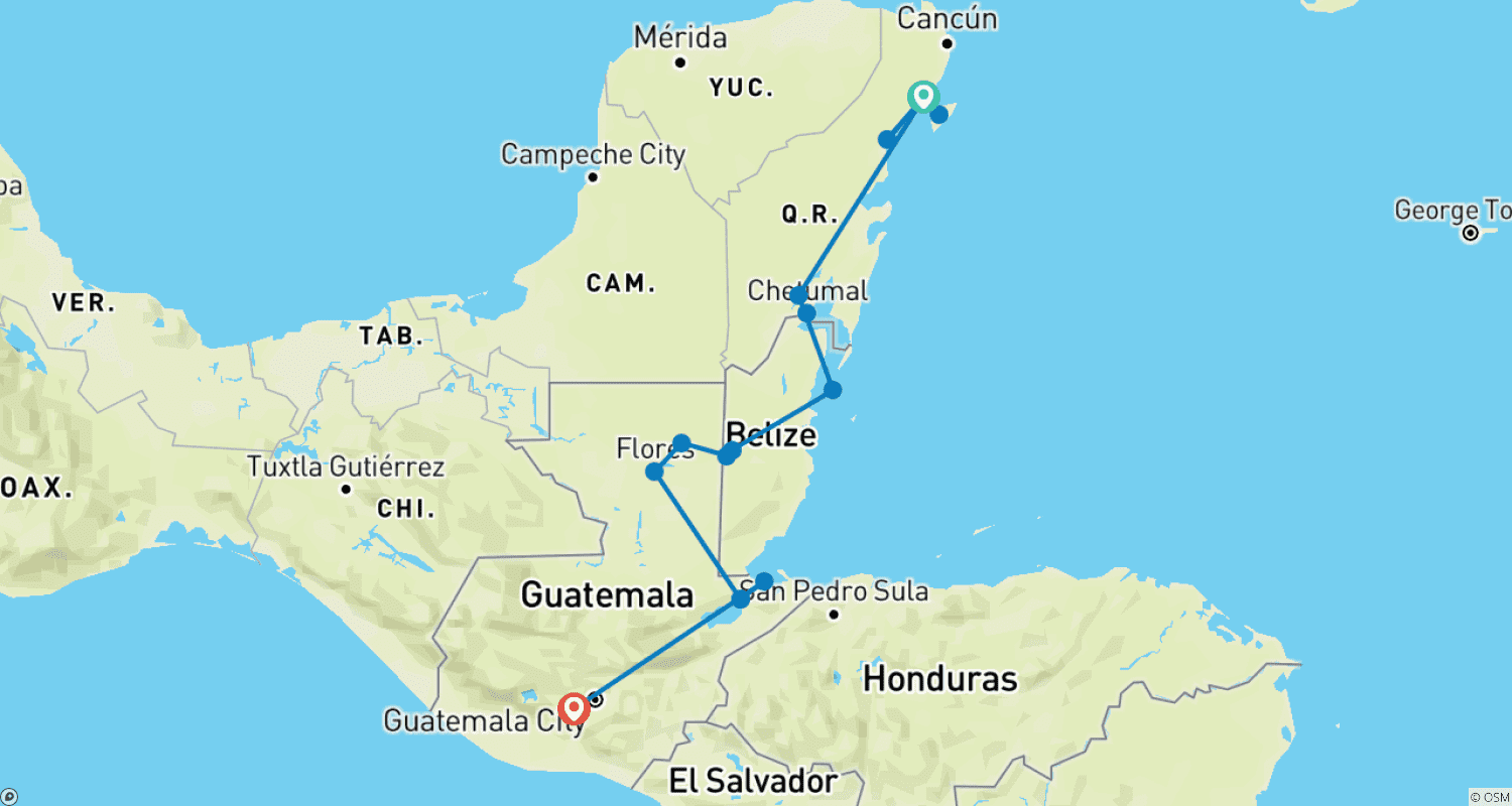 Mapa trasy: Spotkanie z Majami