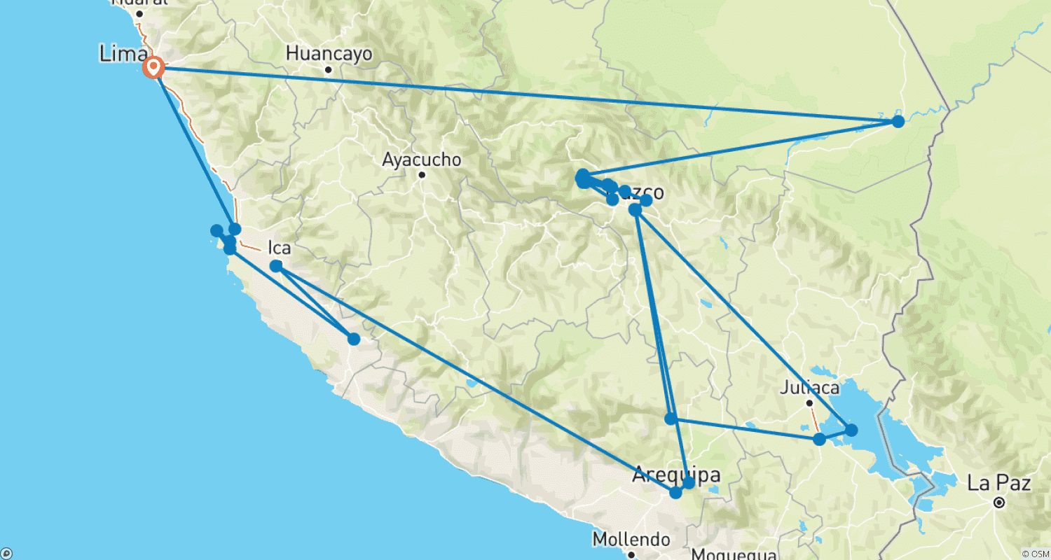 Mapa trasy: Peru w całości