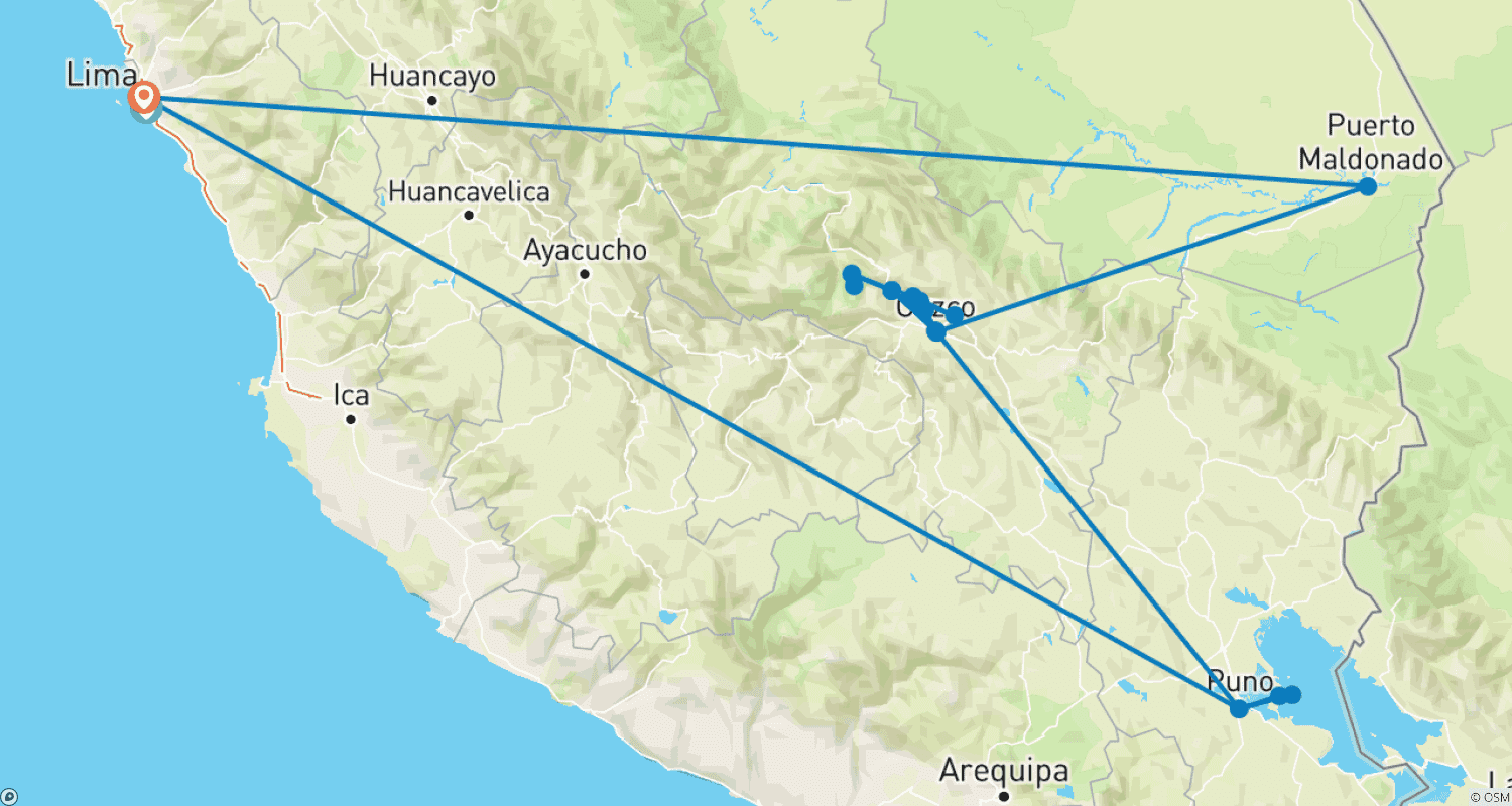 Mapa trasy: Peruwiańskie Szlaki