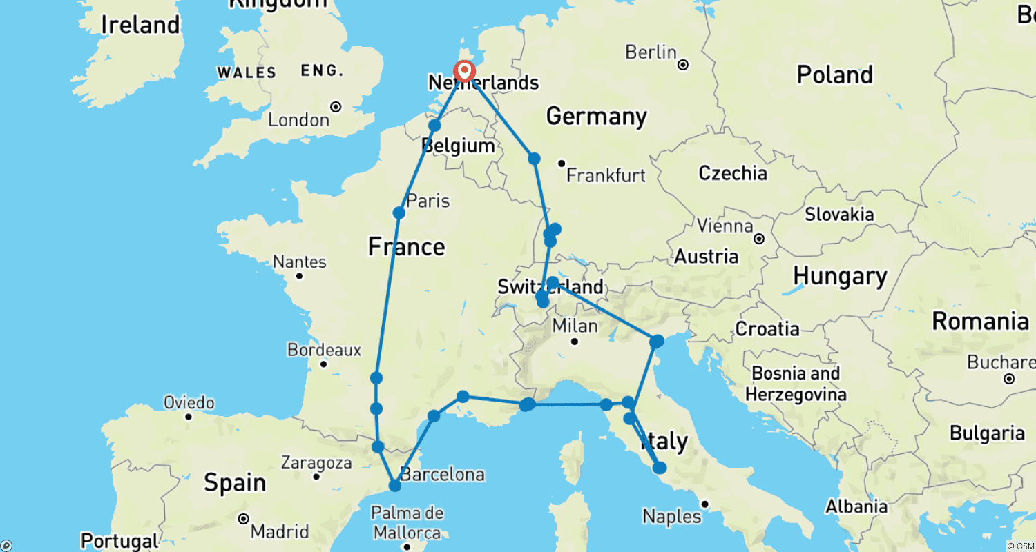 Mapa trasy: Europe Explorer