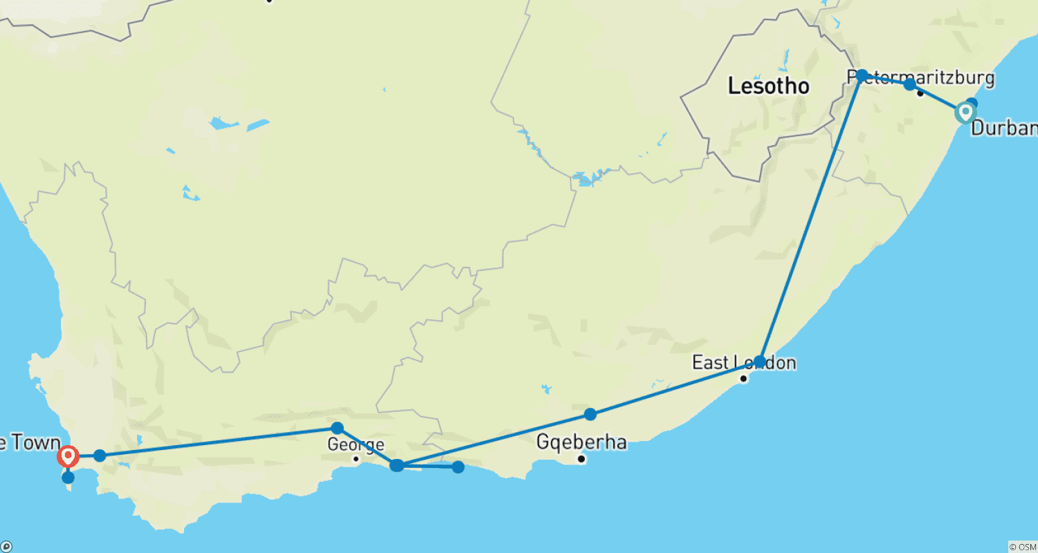 Mapa do percurso de Aventura na Rota Jardim