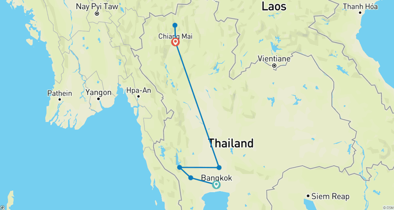 Mapa do percurso de Thailand Family Holiday