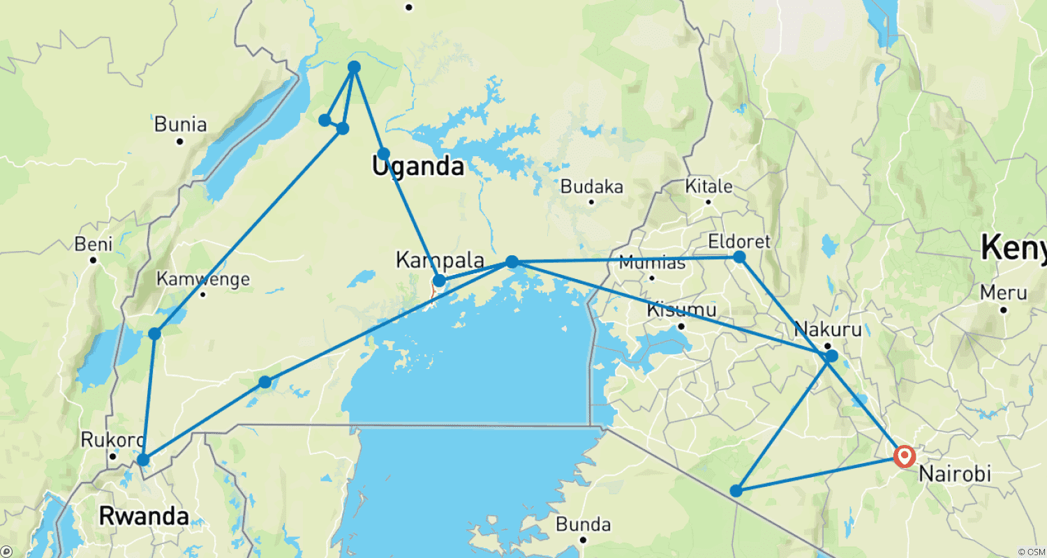 Mapa trasy: Goryle i Równiny